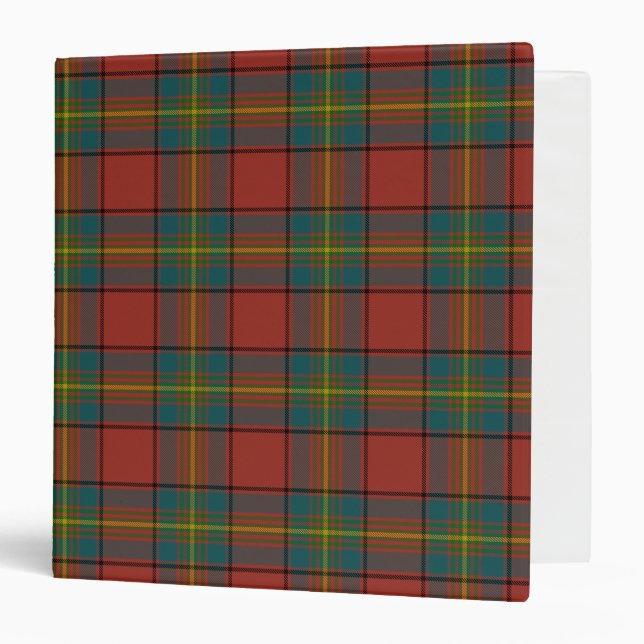 Scottish Clan Oliver Red Tartan Plaid 3 Ring Binder (Front/Inside)