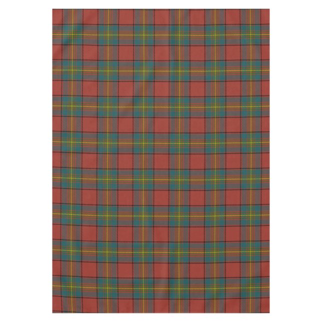Scottish Clan Oliver Red Tartan Plaid Tablecloth (Front)