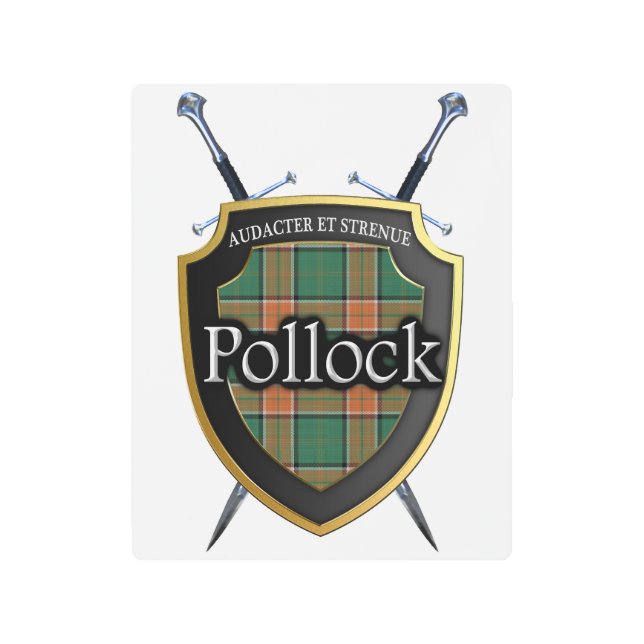 Scottish Clan Pollock Tartan Accents Metal Print (Front)
