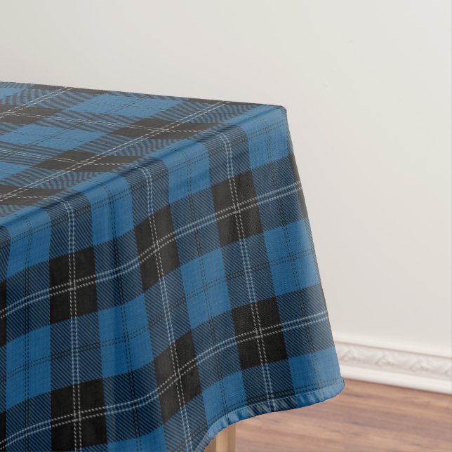 Scottish Clan Ramsay Blue Hunting Tartan Tablecloth (In Situ)