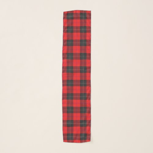 Scottish Clan Ramsay Red and Black Tartan Plaid Scarf