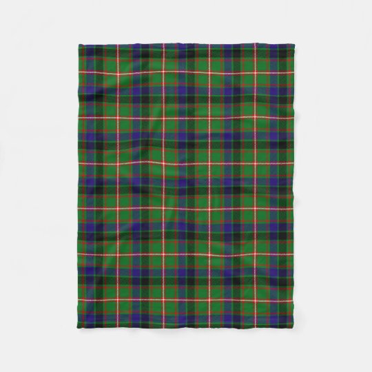 Scottish Clan Reid Tartan Plaid Fleece Blanket