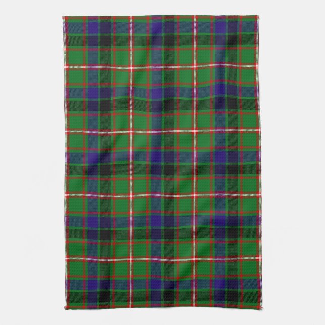 Scottish Clan Reid Tartan Plaid Kitchen Towel (Vertical)