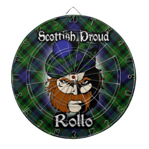 Scottish Clan Rollo Tartan Dartboard With Darts