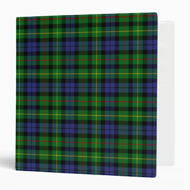Scottish Clan Rollo Tartan Plaid 3 Ring Binder (Front/Inside)