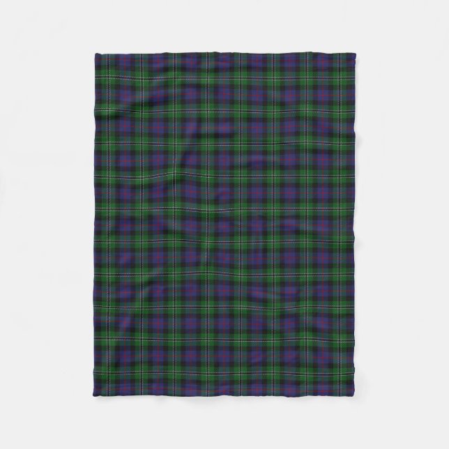 Scottish Clan Rose Hunting Classic Tartan Fleece Blanket (Front)