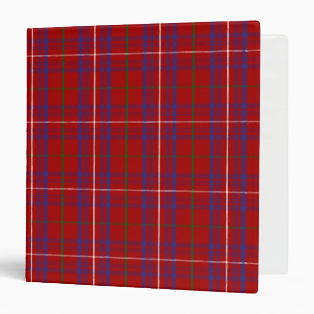 Scottish Clan Rose Tartan Plaid 3 Ring Binder (Front/Inside)