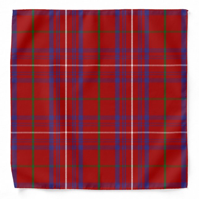 Scottish Clan Rose Tartan Plaid Bandana (Front)