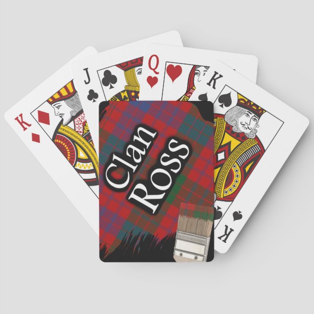 Scottish Clan Ross Tartan Paint Brush Poker Cards (Back)