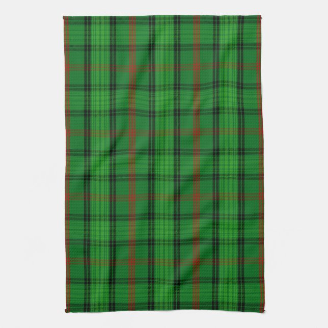Scottish Clan Ross Tartan Plaid Kitchen Towel (Vertical)