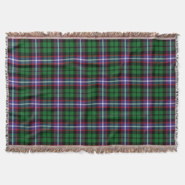 Scottish Clan Russell Tartan Plaid Throw Blanket (Front)