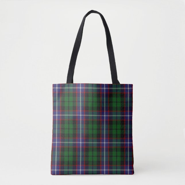 Scottish Clan Russell Tartan Plaid Tote Bag (Front)