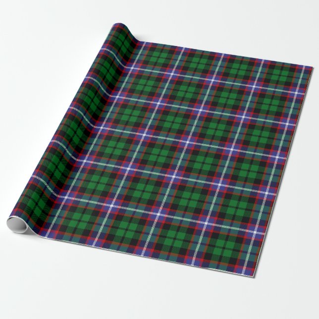 Scottish Clan Russell Tartan Plaid Wrapping Paper (Unrolled)