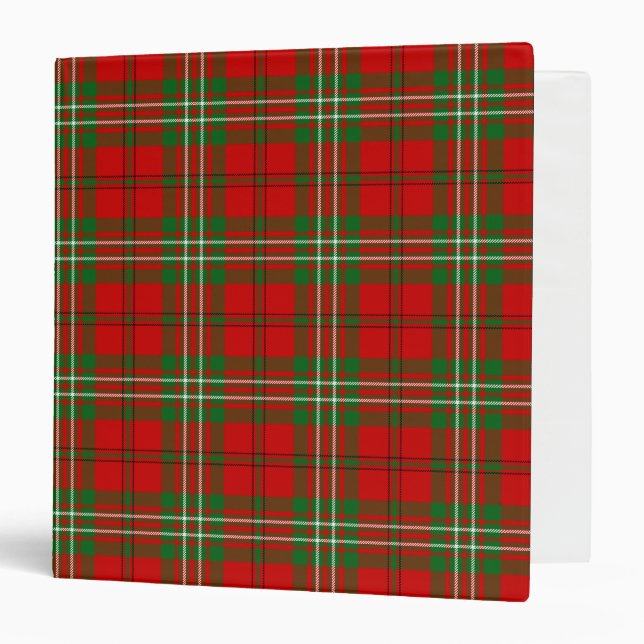 Scottish Clan Scott Tartan Plaid 3 Ring Binder (Front/Inside)