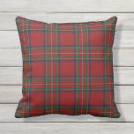 Scottish Clan Stewart Red Tartan Throw Pillow