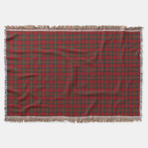 Scottish Clan Stewart Stuart Royal Red Tartan Throw Blanket