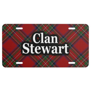 Scottish Clan Stewart Tartan Celebration License Plate