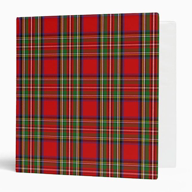 Scottish Clan Stewart Tartan Plaid 3 Ring Binder (Front/Inside)