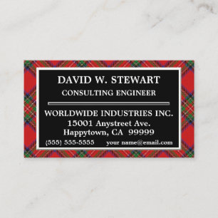 Scottish Clan Stewart Tartan Plaid Business Card