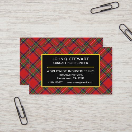 Scottish Clan Stewart Tartan Plaid Business Card