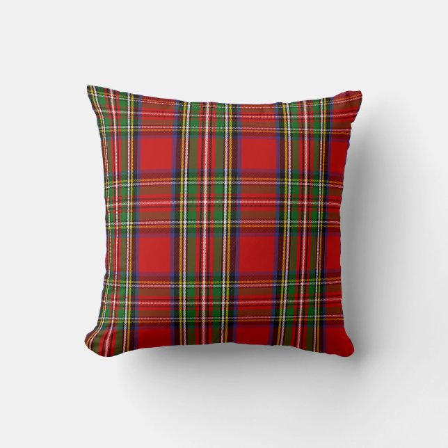 Scottish Clan Stewart Tartan Plaid Throw Pillow (Front)