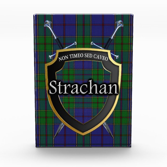 Scottish Clan Strachan Tartan Photo Block (Front)