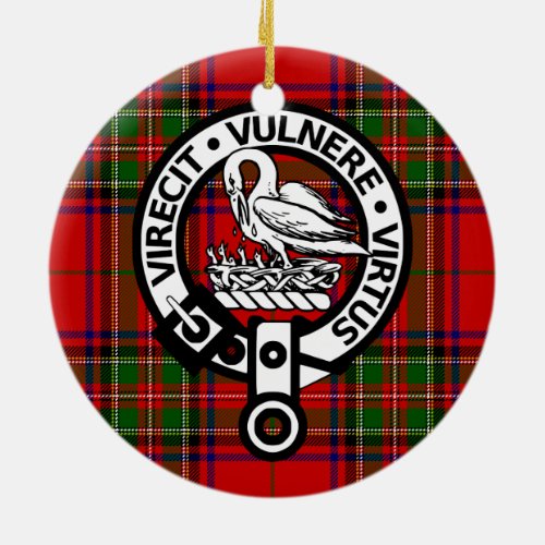 Scottish Clan Stuart Tartan and Crest Ceramic Ornament