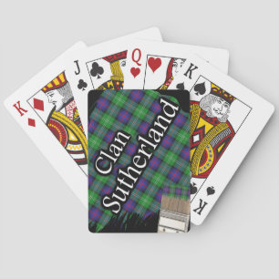 Scottish Clan Sutherland Tartan Paint Brush Poker Cards