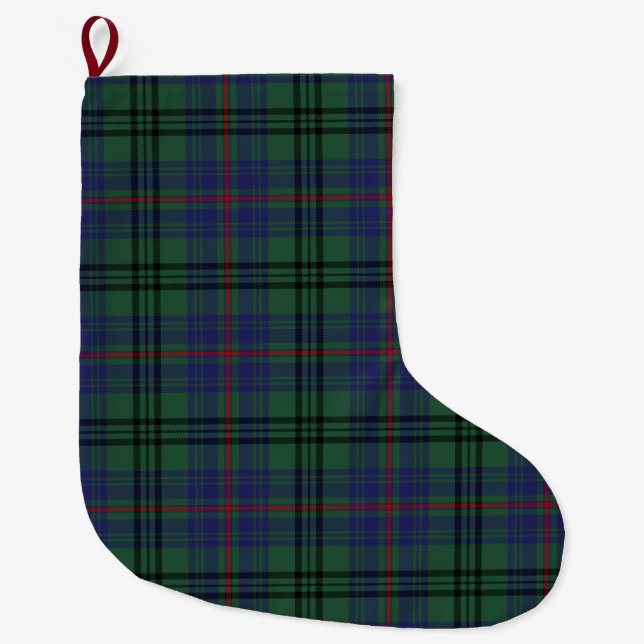 Scottish Clan Walker Tartan Plaid Large Christmas Stocking (Front)