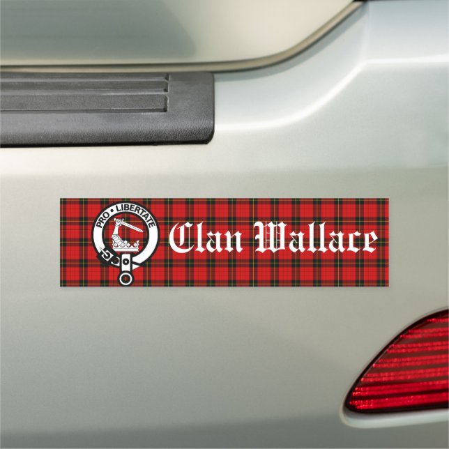 Scottish Clan Wallace Crest Badge & Tartan Car Magnet (In Situ)