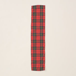 Scottish Clan Wallace Red and Black Tartan Plaid Scarf