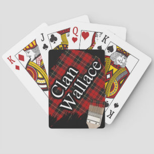 Scottish Clan Wallace Tartan Paint Brush Poker Cards