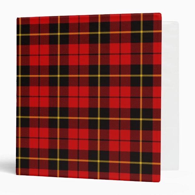 Scottish Clan Wallace Tartan Plaid 3 Ring Binder (Front/Inside)
