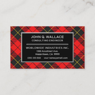 Scottish Clan Wallace Tartan Plaid Business Card