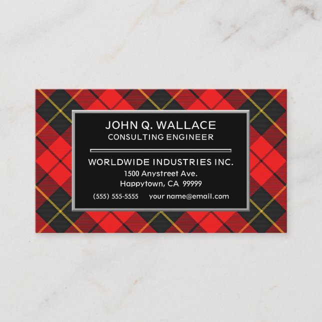 Scottish Clan Wallace Tartan Plaid Business Card (Front)