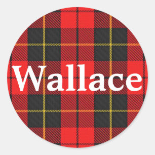 Scottish Clan Wallace Tartan Plaid Classic Round Sticker