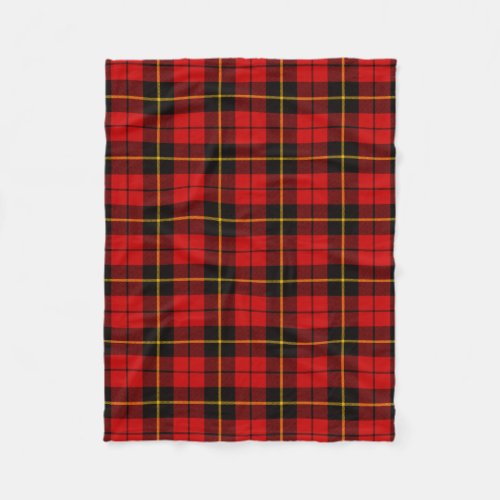 Scottish Clan Wallace Tartan Plaid Fleece Blanket