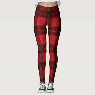 Scottish Clan Wallace Tartan Plaid Pattern Leggings