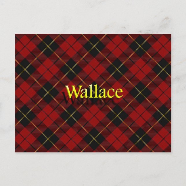Scottish Clan Wallace Tartan Postcard (Front)
