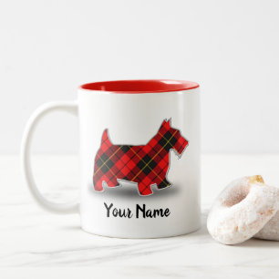 Scottish Clan Wallace Tartan Scottish Terrier Two-Tone Coffee Mug
