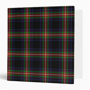 Scottish Clan Watt Tartan Plaid 3 Ring Binder