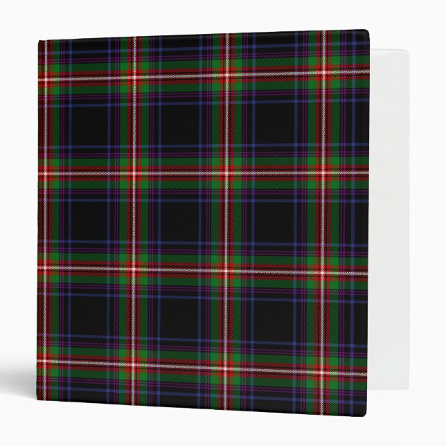 Scottish Clan Watt Tartan Plaid 3 Ring Binder (Front/Inside)