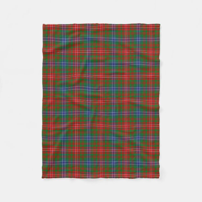 Scottish Clan Wilson Tartan Plaid Fleece Blanket (Front)