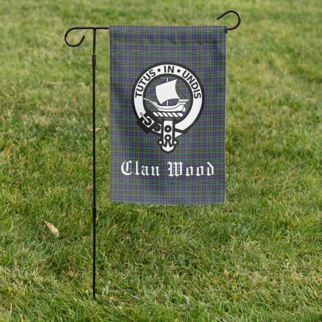 Scottish Clan Wood Crest & Tartan  Garden Flag (In SItu)