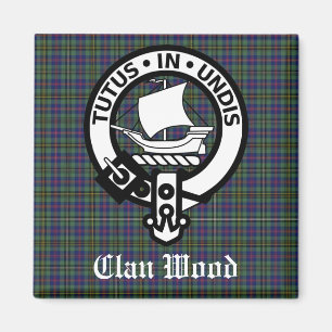Scottish Clan Wood Crest & Tartan Magnet