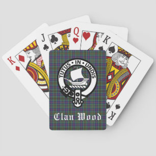 Scottish Clan Wood Crest & Tartan Poker Cards