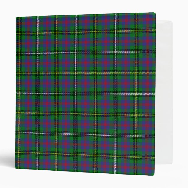 Scottish Clan Wood Tartan Plaid 3 Ring Binder (Front/Inside)