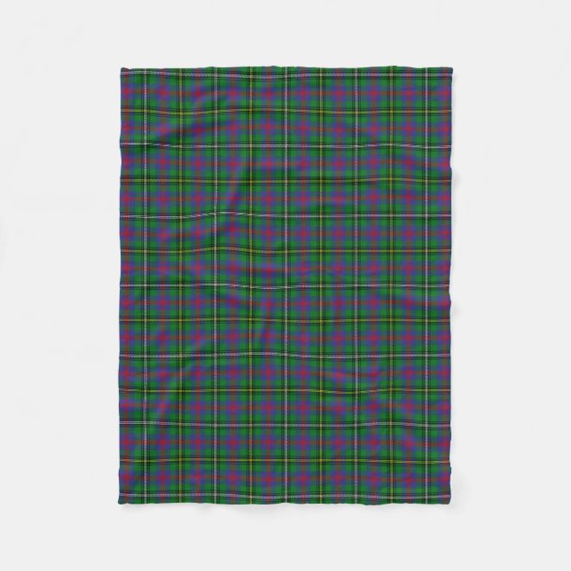 Scottish Clan Wood Tartan Plaid Fleece Blanket (Front)