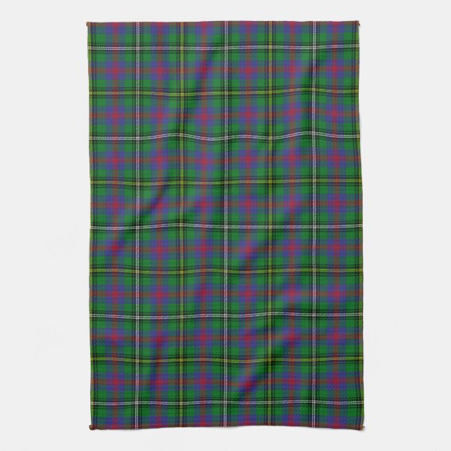 Scottish Clan Wood Tartan Plaid Kitchen Towel (Vertical)