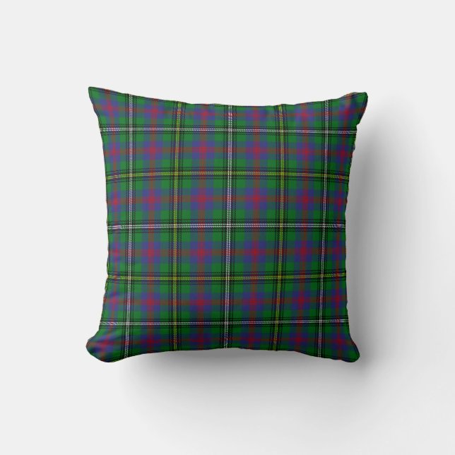 Scottish Clan Wood Tartan Plaid Throw Pillow (Front)